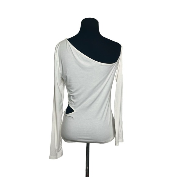 MOTF white off shoulder long sleeves cut out top size Large - Picture 2 of 9